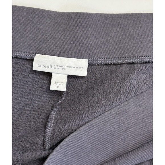 Pure Jill Affinity French Terry Slim Leg Pants Charcoal Gray XL Pima Cotton - Picture 3 of 7